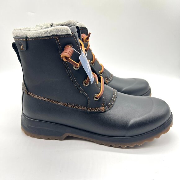 Sperry Womens Size Maritime Repel Black Snow Boots Shoes